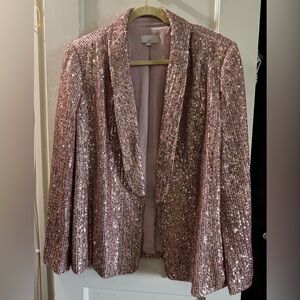 Loft Women’s tuxedo-collar, sequin blazer